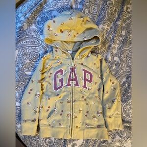 3/$12 GAP Kids Yellow Floral Zip-Up Hoodie